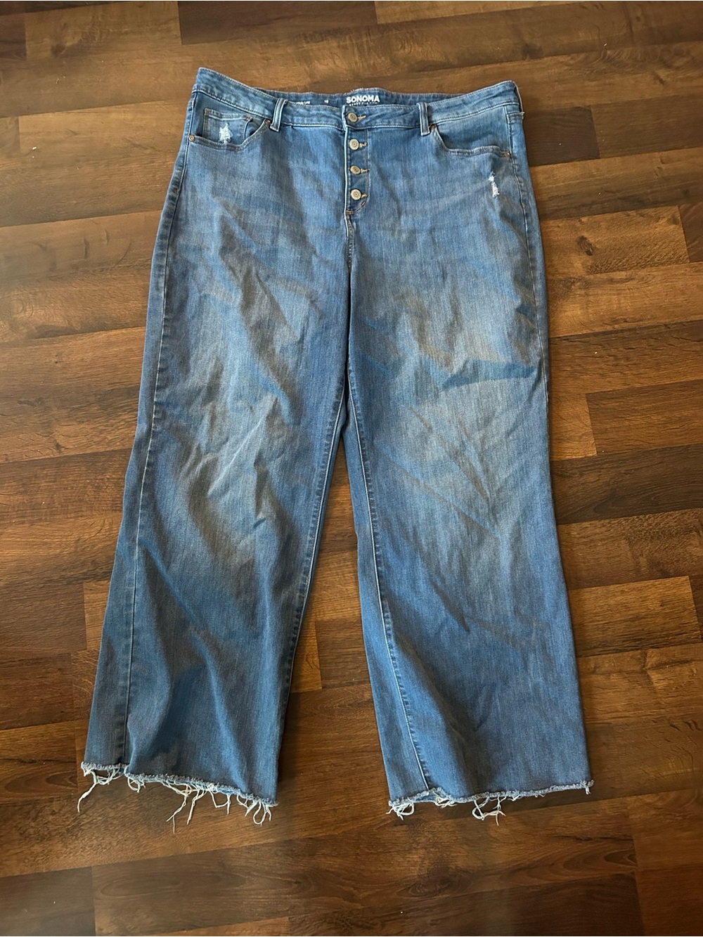 Sonoma Distressed Light Blue Wide-Leg Jeans